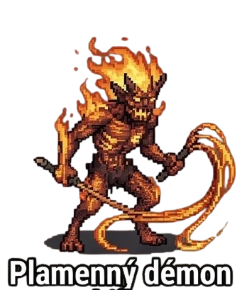 Plamenný démon s bičem